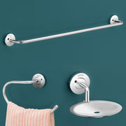 Plantex 304 Grade Stainless Steel Bathroom Accessories Set of 3 - Towel Hanger/Napking Holder/Dual Soap Holder for Bathroom - Daizy (Chrome)