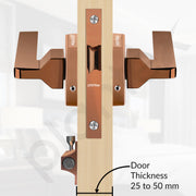Plantex Heavy Duty Door Lock – Bathroom Door Lock/Mortise Keyless Handle Set for Home/Bathroom/Store Room/Balcony/Office with Baby Latch (605 - PVD Rose Gold)