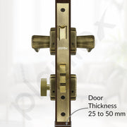 Plantex Premium Door Locks with 3 Years of Warranty Main Door Lock for Home/Mortise Lock for Door - Main Door Lock Set (644 - Brass Antique)