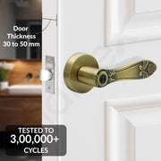 Plantex Heavy-Duty Door Bathroom Door Lock/Mortise Keyless Handle Set for Home/Bathroom/Balcony/Store Room - (DTM-628, Brass Antique)