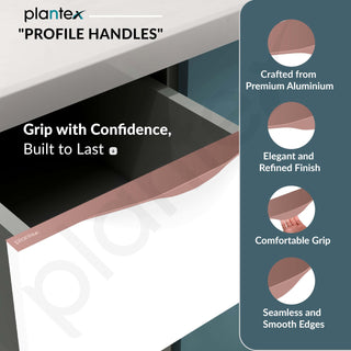 Plantex Profile Handle for Kitchen/14 Inch Drawer Profile Handle/Aluminium Wardrobe Pull Handle for Home/Office/Hotel - Pack of 3 (Rose Gold)