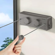 Plantex Retractable Double Row Clothesline/Indoor - Outdoor Clothesline/Lockable Cloths Line - Approx 5.1 Meter (16.73 ft.) - (20 kg Capacity) (Black)