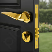 Plantex Mortise Door Lock for Home/Main Door Lock with 3 Years of Warranty/Door Handle Lock Set with Brass Lock Body & Cylinder (7128, PVD Gold)