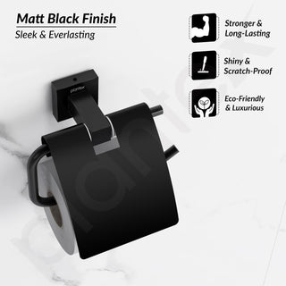 Plantex 304 Grade Stainless Toilet Paper Holder/Toilet Roll Holder/Bathroom Toilet Paper Holder/Bathroom Accessories - Splash (Black)