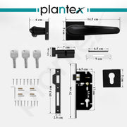 Plantex Main Door Lock/Mortise Lock for Doors - Robust Door Handle for Home with Brass Locks Body & Cylinder (PT-014, Black)