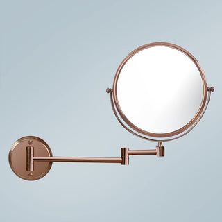 Plantex Round Brass and Stainless Steel Body Two-Sided 360° Swivel/Makeup Mirror/Shaving Mirror for Bathroom/Magnifying Mirror/Vanity Mirror for Bathroom (8 Inches/Rose Gold)
