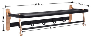 Plantex Aluminum Towel Holder for Bathroom/Towel Rack/Towel Hanger/Bathroom Accessories Set (24 Inch - Black and Gold)