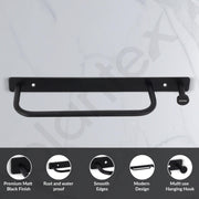 Plantex Towel Holder for Bathroom/Stainless Steel 9 inch Towel Rod/Towel Bar/Towel Hanger/Bathroom Accessories -Pack of 1 (Black)