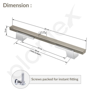 Plantex Cabinet Handle/160mm Handle for Cabinet/Door Pull-Push Handle for Home/Office/Hotel - Pack of 1 (Satin White & Chrome)