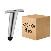 Plantex 4 Inch Sofa Legs for Bed Furniture/Sofa Legs for Table/Sofa Support Legs with Rubber Grip (Chrome Finish, 8 Pcs)
