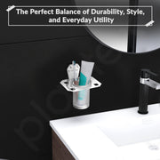 Plantex Tumbler Holder for Bathroom/304 Grade Stainless Steel Toothbrush Holder/Toothpaste/Razor Holder/Bathroom Accessories - Pack of 1 (PM-2406, Chrome)
