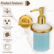 Plantex 304 Grade Stainless Steel Liquid Soap Dispenser/Shampoo Dispenser/Hand Wash Dispenser/Bathroom Accessories Pack of 1, Daizy (Golden)