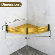 Plantex Corner Shelf for Bathroom Wall Mount/Stainless Steel Bathroom Corner Shelf with Railings/Bathroom Accessories Holder for Wall (9x9 inches, PVD Gold & Black)