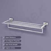 Plantex 304 Grade Stainless Steel 24 Inches Large Towel Rack for Bathroom/Towel Holder/Towel Stand for Bathroom Accessories - Benz (Chrome)
