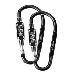 Plantex Number Lock/3-Digit Code Combination Lock/Portable Luggage Lock/Travel Locks for Briefcase/Laptop Bags - Pack of 2 (Black)