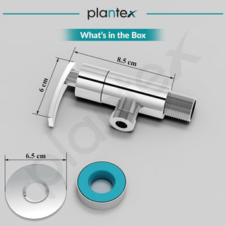 Plantex Pure Brass Angle Valve for Bathroom with Brass Wall Flange and Teflon tape/Angle Cocke Tap for Wash Basin-7 year Warranty by Plantex [COL-1005-Mirror Chrome]