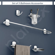 Plantex Parv 304 Grade Stainless Steel Towel Rod for Bathroom/Soap Holder/Napkin Ring/Tumbler Holder/Robe Hook/Bathroom Accessories - Chrome