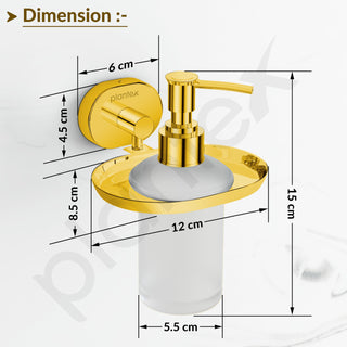 Plantex J4 Stainless Steel Liquid Soap Dispenser/Shampoo Dispenser for Wash Basin/Hand Wash Dispenser Wall Mounted/Bathroom Accessories (PVD Gold Finish) Onix
