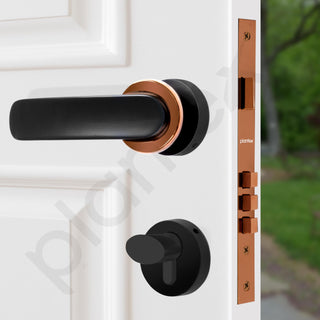 Plantex Door Lock for Home/Main Door Lock Set with 3 Computerized Key/Mortise Lock for Door with Brass Lock Body & Cylinder (SM037, Rose Gold & Black)