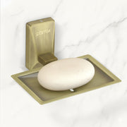 Plantex 304 Grade Stainless Steel Single Soap Dish/Soap Stand/Soap Case/Soap Storage for Bathroom - Crystal (Brass Antique)