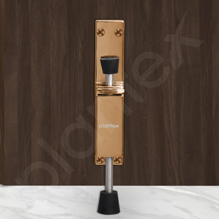 Plantex Kickdown Door Stopper Spring Loaded Telescopic Step On/Off Door Stopper Rubber, Adjustable Heavy Duty Door Locks Holder Stop/Release by Foot - Pack of 1 (Rose Gold)
