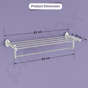 Plantex 304 Grade Stainless Steel 24 Inches Long Towel Rack/Towel Hanger for Bathroom/Towel Bar/Bathroom Accessories - Olive (Chrome)