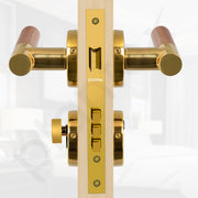 Plantex Premium Door Lock with 3 Years of Warranty/Main Door Lock for Home/Mortise Lock for Door - Main Door Lock Set (PVD Gold & Wood Finish)