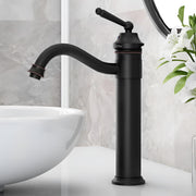 Plantex Pure Brass Basin tap/Single Lever Pillar tap for Wash Basin/Mixer tap hot and Cold- (7077-Black)