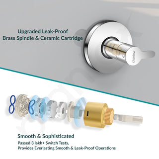 Plantex Angular Concealed Stop Cock/Pure Brass Concealed Stop Valve Tap for Bathroom with Teflon Tape & Brass Adjustable Wall Flange - (FLO-806, Chrome)
