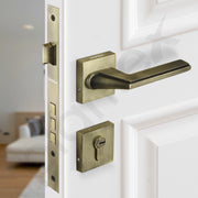 Plantex Triple Security Door Lock for Home/Main Door Lock Set with 3 Years of Warranty/Mortise Lock for Door with Brass Lock Body & Cylinder(7122 - Brass Antique Finish)