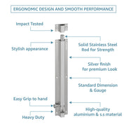 Plantex Stainless Steel 12 inch Tower Bolt/Tower Bolt for Home,Offices Doors and Windows/Tower Bolt for Main Door/Door Latch/Kundi/Chitakini/Door Latch for Windows (Chrome, Pack of 4)