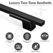 Plantex Cabinet Handle/160mm Handle for Cabinet/Door Pull-Push Handle for Home/Office/Hotel - Pack of 1 (Black)