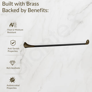 Plantex Smero Pure Brass Towel Hanger for Bathroom/Single Towel Rod/Towel Bar/Bathroom Accessories - Contrive (24 Inch-Rich Antique)