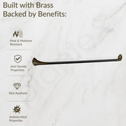 Plantex Smero Pure Brass Towel Hanger for Bathroom/Single Towel Rod/Towel Bar/Bathroom Accessories - Contrive (24 Inch-Rich Antique)