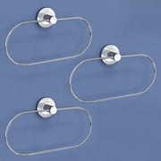 Plantex Stainless Steel Towel Ring for Bathroom/Wash Basin/Napkin-Towel Hanger/Bathroom Accessories (Chrome-Oval) - Pack of 3