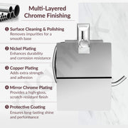 Plantex Smero Pure Brass Toilet Paper Holder/Tissue Paper Stand for Washroom/Bathroom - Superb (Chrome)
