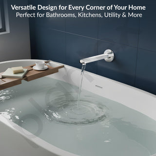 Plantex Bath Tub Spout with Wall Flange/Single Lever Spout/High Flow Tap for Bathroom/Kitchen - Pack of 1 (Chrome)