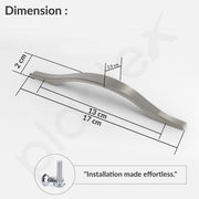 Plantex Cabinet Handle/128mm Handle for Drawer/Wardrobe/Kitchen Handle/Pull-Push Handle for Home/Office - Pack of 1 (Satin)