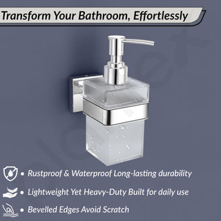 Plantex Heavy-Duty Stainless Steel Liquid Soap Dispenser/Hand Wash Dispenser/Shampoo Dispenser/Bathroom Accessories -Aqua (Chrome)