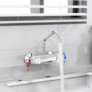 Plantex Pure Brass Sink Mixer Tap for Kitchen Hot & Cold/ 360Ãƒâ€šÃ‚Â° Swivel Spout Kitchen Sink Tap with Brass Wall Flange & Teflon Tape -7 Year Warranty
