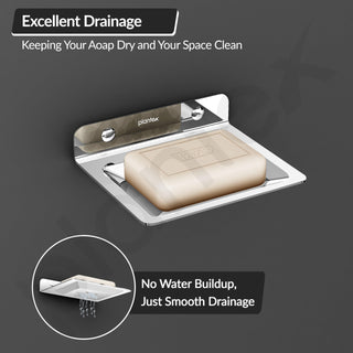 Plantex Soap Dish for Bathroom/Stainless Steel Wall Mounted Soap Holder/Case/Bathroom Accessories - (Chrome)