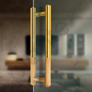 Plantex Door Handle/14 Inch Main Door Handle/Stainless Steel and Aluminium Door Handle/Pull-Push Door Handle/Door Accessories (Pack of 1, Gold)