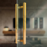 Plantex Door Handle/14 Inch Main Door Handle/Stainless Steel and Aluminium Door Handle/Pull-Push Door Handle/Door Accessories (Pack of 1, Gold)