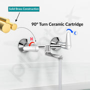 Plantex Pure Brass Non Telephonic Wall Mixer with Water Saving Nozzle/Mixer Tap for Bathroom with Brass Wall Flange and Teflon Tape (Dol-2319-Chrome)