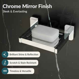 Plantex Soap Dish for Bathroom/304 Grade Stainless Steel Soap Case/Soap Holder/Soap Stand/Bathroom Accessories - Pack of 1 (1903, Chrome)