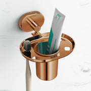 Plantex J4 Stainless Steel Toothbrush Holder for Bathroom/Toothbrush Stand for Bathroom/Tumbler Holder/Bathroom Accessories (PVD Rose Gold Finish) Onix