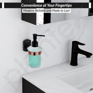 Plantex 304 Grade Stainless Steel Liquid 1 Ml Soap Dispenser/Shampoo Dispenser/Handwash Dispenser/Bathroom Accessories - Pack Of 1 (Parv-Rose Gold & Black)