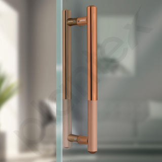 Plantex Door Handle/14 Inch Main Door Handle/Stainless Steel and Aluminium Door Handle/Pull-Push Door Handle/Door Accessories (Pack of 1, Rose Gold)