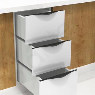 Plantex Profile Handle for Kitchen Cabinet/16 Inch Alluminium Drawer Profile Handle/Wardrobe Pull Handle for Home/Office/Hotel - Pack of 5 (Black)