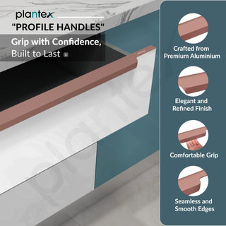 Plantex Profile Handle for Kitchen Cabinet/24 Inch Alluminium Drawer Profile Handle/Wardrobe Pull Handle for Home/Office/Hotel - Pack of 5 (Rose Gold)